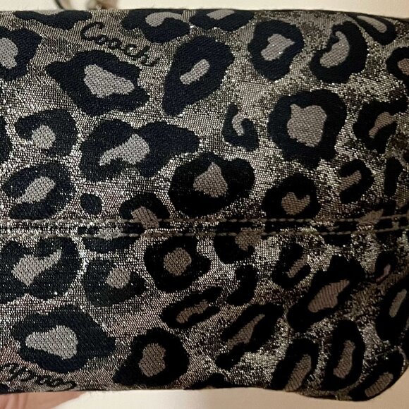COACH Leopard Ocelot Metallic Hobo Handbag - Picture 4 of 5
